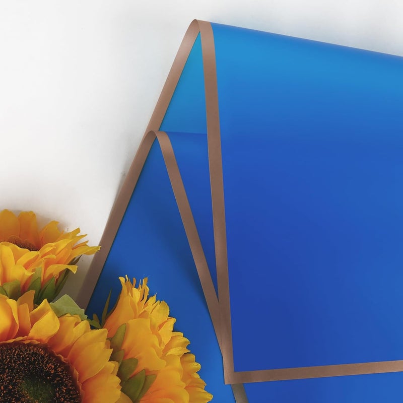 FUHITIM 20 Sheets Flower Wrapping Paper - Waterproof Floral Gift Packaging Paper for DIY Crafts，Florist Supplies Packaging Paper for Wedding Birthday Gift (Royal Blue) - Image 4
